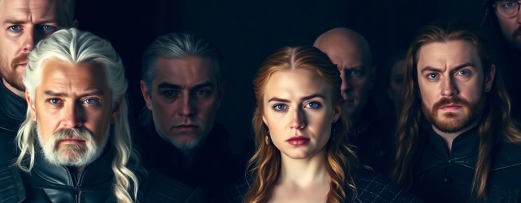 Bekannte "Game of Thrones"-Charaktere in dramatischer Pose