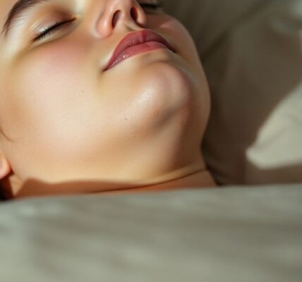 Person atmet im Bett aus